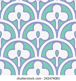 Seamless Clover Scallop Background Pattern