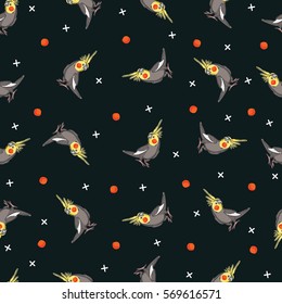 Seamless Cockatiel Vector Pattern