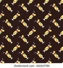Seamless cocktail pattern on a brown background