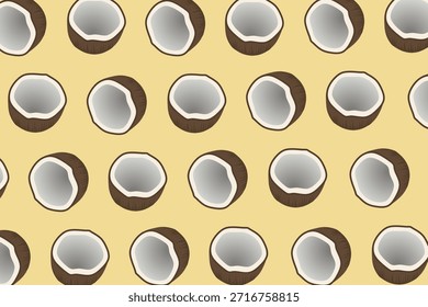 Seamless Coconut Pattern Illustration for Tropical Background and Summer Decoration