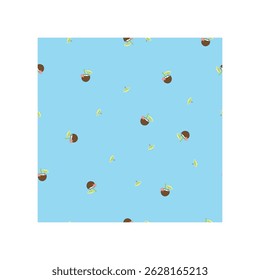 Patrón de coco sin fisuras, fondo de verano de moda. Estampado azul celeste vibrante, Ilustración vectorial.