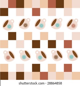 seamless coffe cups on a blanket pattern