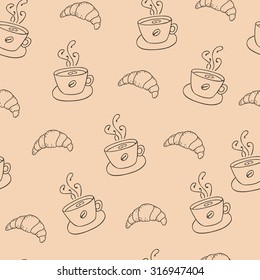 Seamless coffee bakery pattern