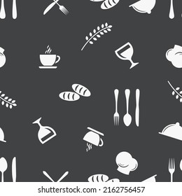 Seamless Coffee and Bakery vector elements. Wallpaper and t shirt design.