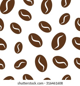 Seamless coffee bean background.