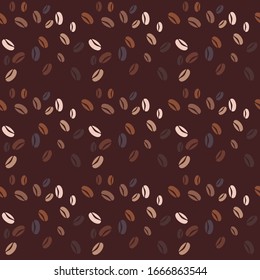 Seamless coffee bean pattern background 