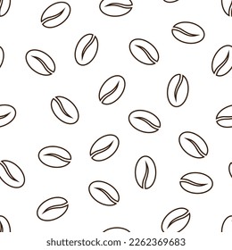 Seamless coffee bean pattern for coffee shop backgrounds, cafe decorations, dining venues and culinary events. for a coffee-themed greeting card. for coffee-themed fabric motifs