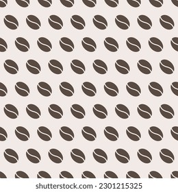 Seamless coffee bean pattern for coffee shop backgrounds, cafe decorations, dining venues and culinary events. for a coffee-themed greeting card. for coffee-themed fabric motifs