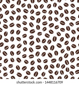 Seamless Coffee Bean Pattern in White Background