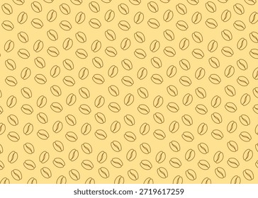 Patrón inconsútil de la ilustración de los granos de café con el fondo de la crema, empaquetado de la comida, ilustración del menú