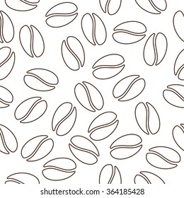 seamless coffee beans isolated on white background. vector illustration