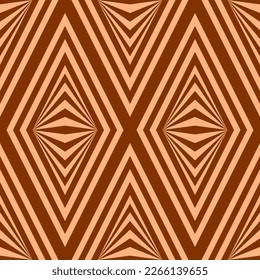 Seamless coffee and cream vector graphic of apparently circular chevron shapes