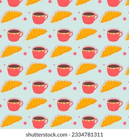 Nahtlose Kaffeekrause-Muster. Drink Hintergrund.
Vektorgrafik-Kaffeemaschine