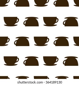seamless Coffee Cup Icon on White Background.vector illustration