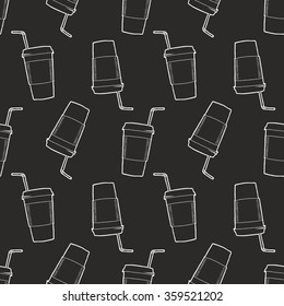 Seamless coffee cup pattern