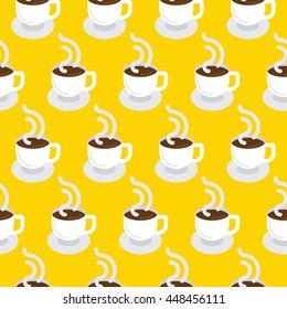 Seamless coffee cup pattern vector