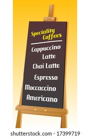 Seamless Coffee Menu Board, Template. Vector. For more illustrations VISIT MY GALLERY.