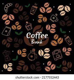 Seamless Coffee Pattern Background Design