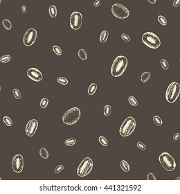Seamless coffee pattern, coffee beans pattern