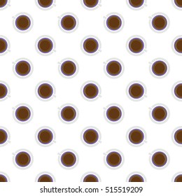 Seamless coffee pattern. Flat design vector illustration.