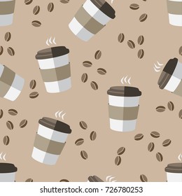 Seamless coffee pattern for textile, manufacturing, wallpapers and print.