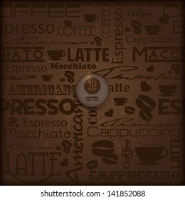 Seamless coffee pattern. Vector eps 10 illustration.