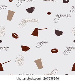 Seamless coffee pattern. Vector EPS 10
