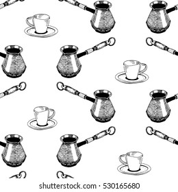 Seamless Coffee Pattern vector illustration.