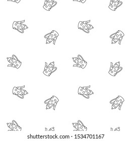 
Seamless coffee pot pattern. Hand drawn ornament of outlined coffee pots on white background. Vector 8 EPS.