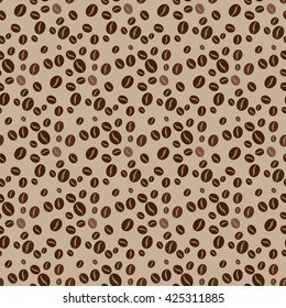 Seamless coffee seed pattern. texture  vector illustration