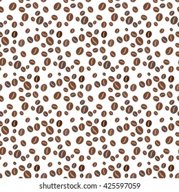 Seamless coffee seed pattern. texture  vector illustration