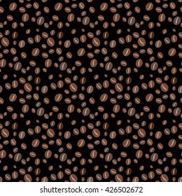 Seamless coffee seed pattern. texture  vector illustration