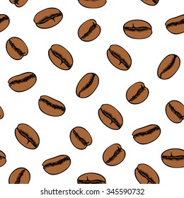 seamless coffee seed texture vector illustration
