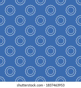 Patrón de concepto de vectores de ruedas de cog o engranajes sin soldadura con fondo azul