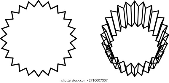 Transformação de forma de roda dentada sem costura: do círculo espião plano para a estrutura dobrável.