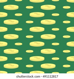 Seamless Coin Pattern. Cute Pattern