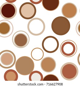 Seamless color abstract circles, bubbles, sphere or ellipses geometric pattern generative art background. Vector illustration graphic.