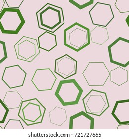 Seamless color abstract hexagon geometric pattern generative art background. Vector illustration graphic.