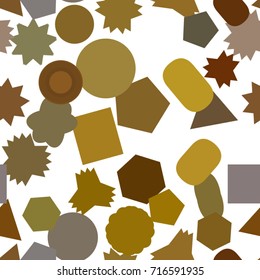 Seamless color abstract mixed geometric pattern generative art background. Vector illustration graphic.