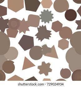 Seamless color abstract mixed geometric pattern generative art background. Vector illustration graphic.