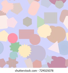 Seamless color abstract mixed geometric pattern generative art background. Vector illustration graphic.