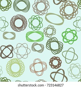 Seamless color abstract oval & mixed geometric pattern generative art background. Vector illustration graphic.