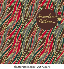 Seamless Color Abstract Pattern Waves texture, Vector Background