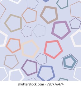 Seamless color abstract pentagon geometric pattern generative art background. Vector illustration graphic.