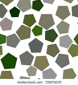 Seamless color abstract pentagon geometric pattern generative art background. Vector illustration graphic.