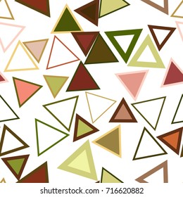 Seamless color abstract triangle geometric pattern generative art background. Vector illustration graphic.