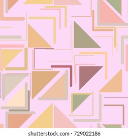 Seamless color abstract triangle lines geometric pattern generative art background. Vector illustration graphic.