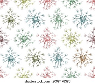 The Seamless color background with field dandelion.