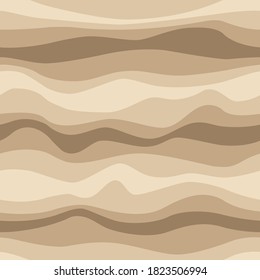 Seamless color background image of wavy stripes of coffee shades.
