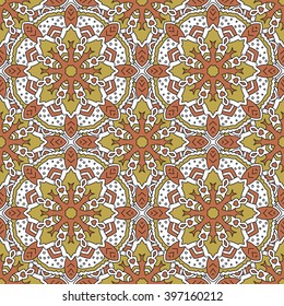 Seamless color background with symmetrical geometric pattern. 